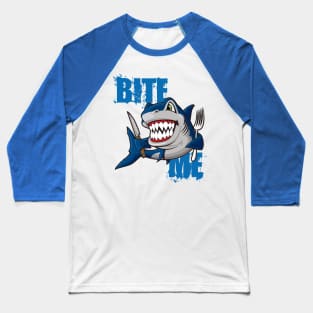 Bite Me Shark Baseball T-Shirt